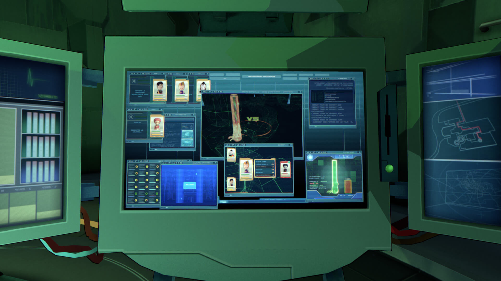 Screenshot from the IFSCL. Through the Supercomputer interface, we see Aelita deciphering Franz Hopper's diary.